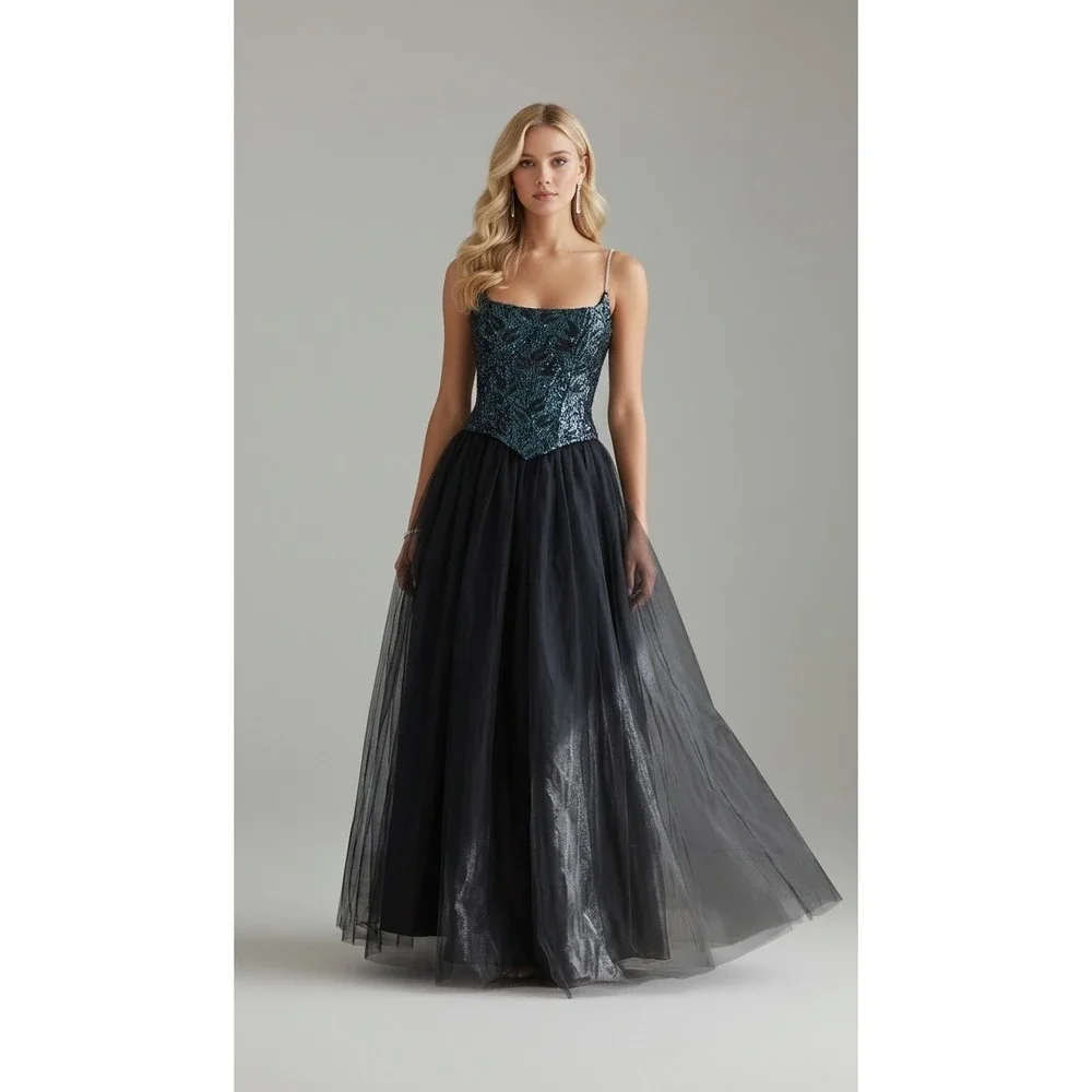 black 90s prom dress 90s Prom Dress with Adjustable Straps